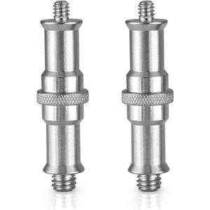 Neewer 2 Pieces Standard 1/4 to 3/8 inch Metal Male Convertor Threaded Screw Adapter Spigot Stud for Studio Light Stand, Hotshoe/Coldshoe Adapter, Ball Head, Wireless Flash Receiver, Trigger - ST24