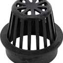 NDS 78A* 4-Inch Round Atrium Drain Grate Cover for 4-Inch Sewer and Drain Pipe Fittings, for Small Lawns, Landscaping and Patios, Black