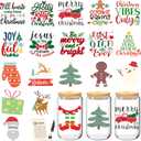 Christmas UV DTF Cup Wrap, 20 Sheets Merry Christmas UV DTF Cup Wraps for 16 oz Glass, Cute Joy to The World UVDTF Decals Transfer Stickers Waterproof Rub On Transfers for Crafting, Xmas Gift