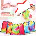 Zhengmy Tie Dye Party Favor Bags 10 x 7 Inch Candy Goodies Treat Bags Drawstring Colorful Birthday Gift for Tie Dye Supplies Beach Party(32 Pack,Graffiti Style)