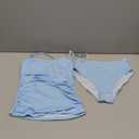 Eomenie Women's Swimsuit Tankini Tummy Control Bathing Suits Two Piece Full Coverage Slim Swim Suits with High Waisted Bottom (Light Blue,Small)