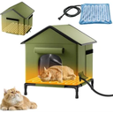 Heated Outdoor Cat House for OutsidWide Winter Shelter for Ferals  Cat House for Outdoor Cats, Heated House for Outside Weatherproof Insulated Protection 22.5 x 17 x 17