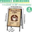 Youlina 4 Pcs 23.6x36 Heavy Duty A-Frame Sandwich Board, Double-Sided Folding Sidewalk Sign with Carry Handles, Black Steel Portable Outdoor Advertising Sign Holder Frame Only