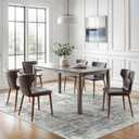 Soalmost 6x9 Abstract Area Rugs for Living Room 6 x 9 Washable Non Slip Low Pile Gray Rugs for Bedroom Dining Room Foldable Thin Gray White