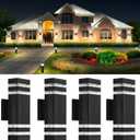 4Pack 14W 12inch LED Square Up & Down Wall Lights 4000K Day White Outdoor Wall Light Aluminum Body Waterproof IP65 led Porch Light for House Patio Garage Garden
