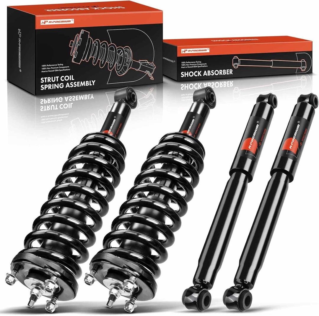 A-Premium Set (4) Front and Rear Complete Shock Absorber Strut & Coil Spring Assembly Compatible with Tacoma 1995-2004 4WD RWD, Driver & Passenger