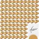 100 Pcs Gold Table Number Stands Wooden Indoor Lightweight Wedding Table Name Holder Semicircular Design Place Card Holders Office Tag Photo Menu Clips Banquet Birthday Party Restaurant