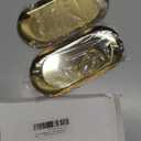 Stainless Steel Decorative Tray, Set of 2, 7 Inch Long, Jewelry Dish Cosmetics Organizer Bathroom Clutter Serving Platter Small Storage Tray, Oval, Gold