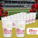 Westrick Officially Licensed 152nd Kentucky Derby 16oz Plastic Cups 16 per Pack, Sturdy 2026 Commemorative Party Cups with Run for the Roses Logo, Churchill Downs Tailgate & Watch Party Decorations