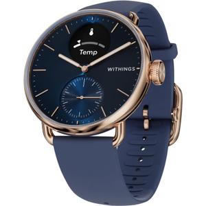 Withings ScanWatch 2 - Hybrid Smart Watch, Heart Rate Monitoring, Fitness Tracker, Cycle Tracker, Sleep Monitoring, GPS Tracker, 30-Day Battery Life, Android & Apple Compatible, HSA/FSA (Rose Gold Blue)