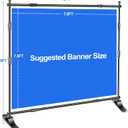 EMART Adjustable Photo Backdrop Banner Stand with 8 x 8ft (W x H) Telescopic Tubes, Suitable for Trade Shows, Professional Photography Booths, and Step and Repeat Background Displays