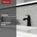 Pfister Bellance Single Handle Bathroom Sink Faucet - 1 or 3 Hole Mount, Matte Black Finish, NSF Certified, WaterSense Compliant with Push & Seal Drain LF042BLLB
