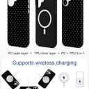 Jusy Compatible with MagSafe Polka Dot Case for iPhone 16, Cute Aesthetic Polka Dots Magnetic Phone Case, Soft TPU and Hard PC Protective Phone Cover for Women Girls (Matte) - Black