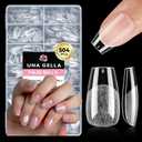 UNA GELLA Short Coffin Nails Tips, 504pcs No c Curve short Coffin Gel Press On Nails Pre Etched For Women Acrylic Nail Extension Full Cover Home Salon 12 Sizes