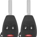 Key Fob fits for 04-09 Dodge Durango/ 05-11 Dakota/ 06-09 Ram/ 08-14 Avenger/ 07-12 Caliber Nitro/ 06-17 Wrangler/ 07-16 Compass Patriot/ 2006-2010 Chrysler PT Cruiser/ 07-09 Aspen Sebring,2Pcs