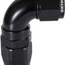 10AN 90 Degree Fittings For Braided Oil Fuel Line Black #4416