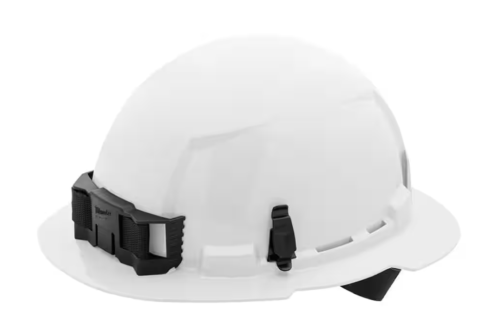 BOLT White Type 1 Class E Full Brim Non-Vented Hard Hat with 4 Point Ratcheting Suspension (10-Pack) (496), 1 Pack