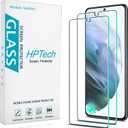 HPTech (2 Pack Designed For Samsung Galaxy S22 5G 6.1-inch Tempered Glass Screen Protector, Supports Fingerprint Recognition, Anti Scratch, Bubble Free, Case Friendly