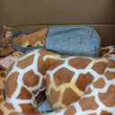 47 Large Giraffe Stuffed Animal Set, Giant Giraffe Plush Toys with Birds, Leaves, Basket, Tall Giraffe Toy Standing Lifelike, Gift for Kids Nursery Baby Shower Party