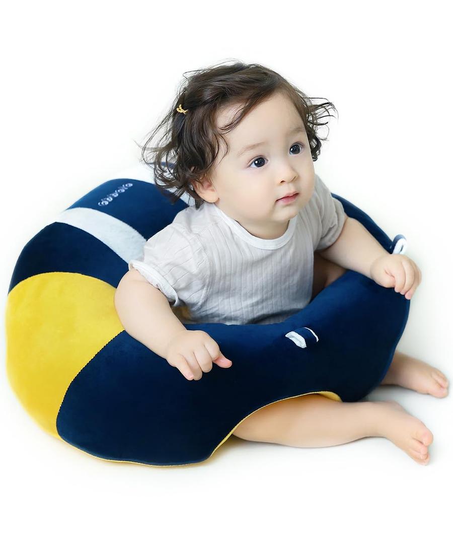 Baby Sitting Support, Baby Seats for Sitting Up 3-12 Months, Baby Sofa Chair for Infants, Sit Me Up Floor Seat for Baby, Baby Sit Up Chair (Blue & Yellow)
