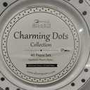 White with Silver Dots Plastic Disposable Plate Combo Set - 10.25" & 7.5" (20 Each Set) - Perfect for Weddings, Parties & Special Events, 20 Servings
