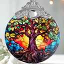 2 x Tree of Life Christmas Ornament, Stained Glass Decor, Gifts & Holiday Ideas