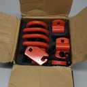 1/2" D Rings Tie Down Anchors, 12000LBS Heavy Duty Bolt-On Forged D Rings with Thicken Reinforcing Plate, Trailer Tie Down Anchor Hooks for Truck Bed, Trailer and Cargo, 4Pack, Red