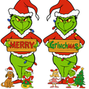 Christmas Yard Signs Outdoor Decoration, Merry Grinchmas, 2 Grinches (22 Inches)