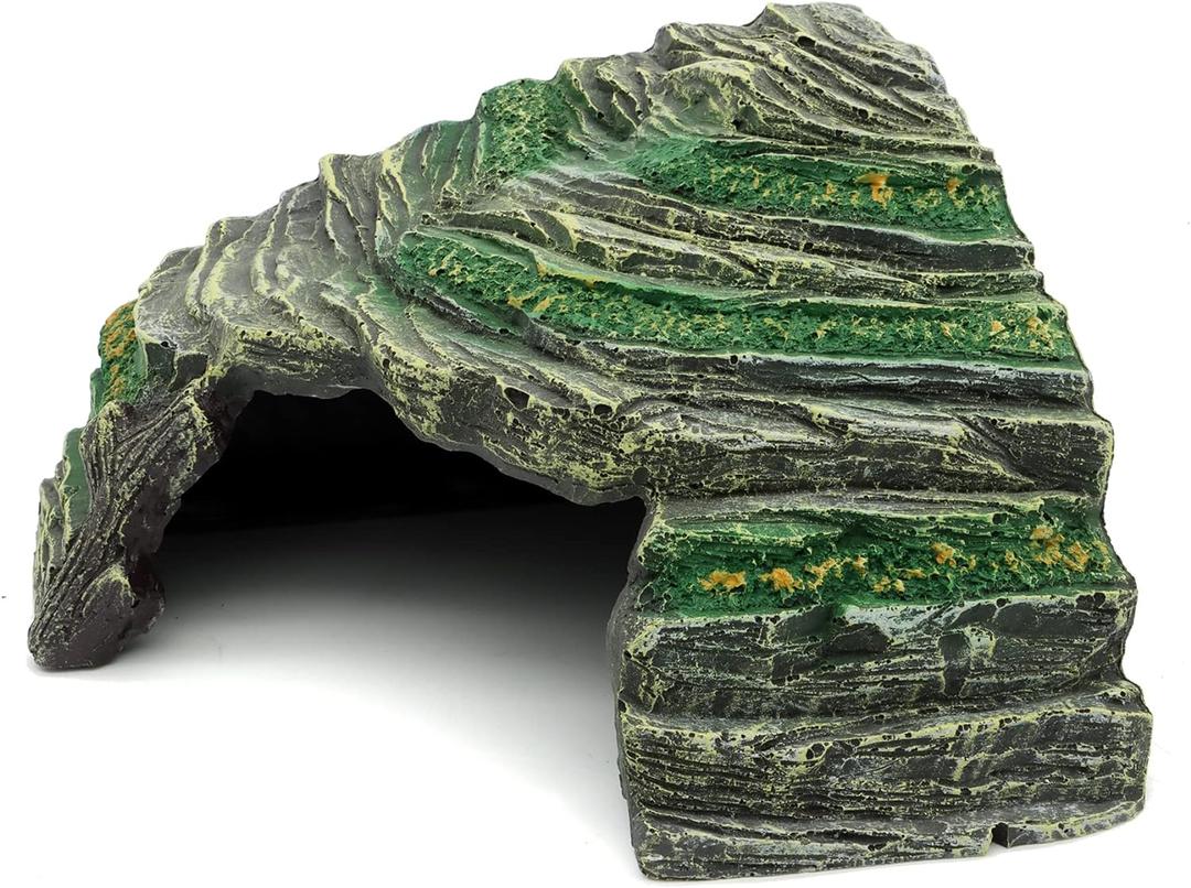JIHAQUA Terrarium Decor Reptile Hide Reptile Hides and Caves Aquarium Tank Accessories Decorations, Medium