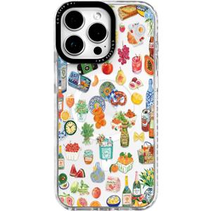 for iPhone 16 Case, Mediterranean Food Collage, Cute Soft Slim TPU Compatible with MagSafe, Military-Grade Drop Protection & Camera Protection for Women Girls (FancyCut)