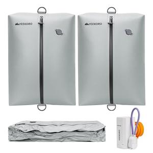 YEEKORO Vacuum Bag for Travel, Professional IPX8 Waterproof Reusable Vacuum Compression Bags for Travel Suitcases, Durable Space Saver Bag(2 PACK,With Pump)