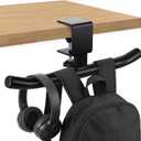 Geelin Bag Hook for Desk Table Heavy-Duty Backpack Hanger Clamp On Purse Holder Adjustable Under Desk Bag Hook for Headphones Handbag Hanger for Classroom Dorm Back to School(Black)