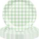 48Pcs Gingham Party Supplies Sage Green Paper Plates 9 inches Disposable Plaid Decorative Dinner Dessert Serving Plates for Baby Shower Wedding Birthday Party