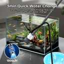 Crazyboy Fish Tank Vacuum - 6-in-1 Automatic Removable Vacuum Electric Tool Aquarium Gravel Cleaner 30W Strong Suction Electric Cleane.(White-504)