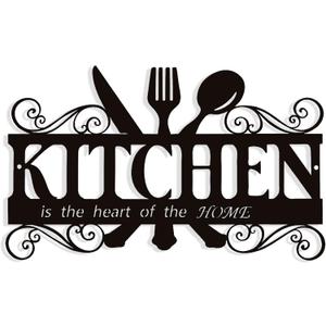 Metal Kitchen Wall Decor,Kitchen Signs Decoraions For Wall,Rustic Kitchen Decor Sign,Country Farmhouse Decoration for Kitchen or Dining Room,13.8x8.8 Inches (Black),BiaGift1126-2