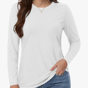 YUCOLEN Long Sleeve Shirts for Women Cotton Crewneck Casual T-Shirts Soft Basic Tee Long Sleeve Tops M