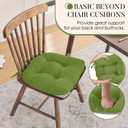 Basic Beyond Chair Cushions for Dining Chairs 4 Pack, Chair Cushion with Ties and Non Slip Backing, 15.5 x 15.5 inches Tufted Chair Pads for Dining Chairs(Grass Green)