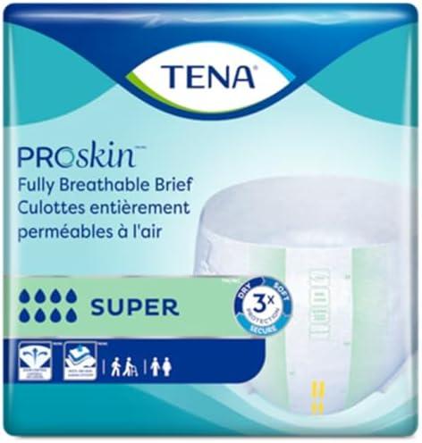 Tena ProSkin Super Adult Incontinence Brief L Heavy Absorbency Overnight, 67501, 56 Ct