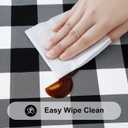 Smiry Rectangle Picnic Table Cloth, Elastic Waterproof Fitted Vinyl Tablecloths, Flannel Backed Buffalo Plaid Table Covers for Dining, Camping, Outdoor (Black and White, 30" x 72")