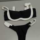 WODECASA Women's Colorblock Bikini Set Square Neck High Cut Cheeky Sexy Two Piece Swimsuit Bathing Suit (151 Black, Small)