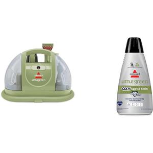 BISSELL Little Green Multi-Purpose Portable Carpet and Upholstery Cleaner, Car and Auto Detailer, Green, 1400B + BISSELL Little Green Spot & Stain Formula for Portable Carpet Cleaners, 2038G