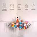 Large Stuffed Animal Hammock Corner - Stuffed Animal Storage - 100% Natural Cotton Macrame Stuffed Animal Net - Stuff Animal Organizer - Net For Stuffed Animals Corner Large-Beige