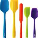 5PCS Silicone Rubber Spatula Set, VITUER Food Grade BPA-Free Spatulas for kitchen Use, Heat Resistant Spatula for Cooking & Baking, Dishwasher Safe