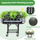 Self-Watering Raised Garden Bed with Legs and Heavy Duty Wheels, Easy-Install Planter Box with Foldable Stand, Galvanized Metal Elevated Wicking Bed with Liner for Indoor Outdoor Gardening