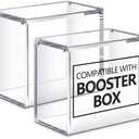 Cinnvoice 2 Pcs Acrylic Magnetic Case Compatible with TCG Booster Box Protective Case Stackable 4mm Thick Magnetic Closure Box Gifts for Collectors, Cards Not Included (Booster)