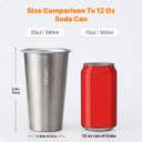 VINUR 20 oz Stainless Steel Cups 8 Pack Pint Tumbler Stackable Metal Drinking Glasses for Travel, Camping, Outdoors