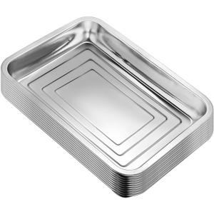 RooTrimmer Stainless Steel Plant Trays, 3Pack Multi-Purpose Tray for Indoor Outdoor Plants, Seed Starting Tray for Potted Plants(11.6 inch×15.2 inch, 1.45" Height, 5-Pack)