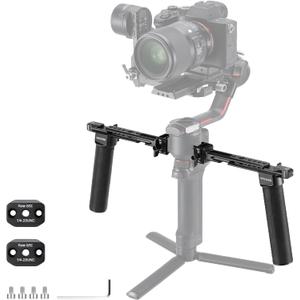 NEEWER Dual Handgrip Compatible with DJI RS4 RS4 Pro RS3 RS3 Pro RS2 RSC2 Ronin S SC Gimbal, Dual Handle Kit with 2 Mini NATO Rails, Quick Release NATO Clamps, 1/4" & 3/8" Threads, GA006