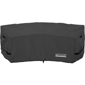 ULTCOVER Patio Curved Sofa Cover Waterproof for 2-3 Seater Outdoor Sectional Furniture Couch 94"(Back Arc Length) / 60"(Front Arc Length) x 32"(Deep), Black