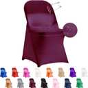 36 PCS Waterproof Stretch Spandex Folding Chair Covers, Dining Room Chair Slipcovers Protector for Wedding, Banquet, Party, Holidays, Celebration and DecorationBurgundy